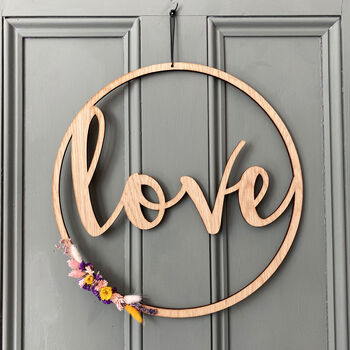 Wooden Wreath Hanging Word Decoration, 2 of 3