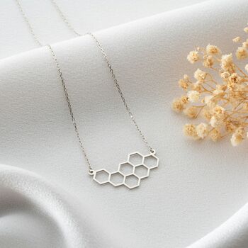 Honeycomb Necklace In Sterling Silver, 4 of 8