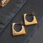 Square Earrings For Women Geometric Design 18ct Gold, thumbnail 1 of 8