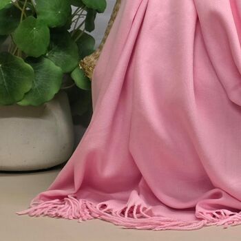 Super Soft Plain Pashmina Style Scarf In Baby Pink, 3 of 3