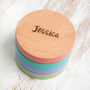Personalised Family Colourful Wooden Coaster Set, thumbnail 2 of 4