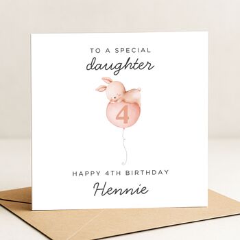 Personalised Daughter 4th Birthday Card, 2 of 7