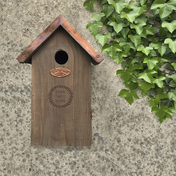 Personalised Bird House With Copper Roof, 2 of 3