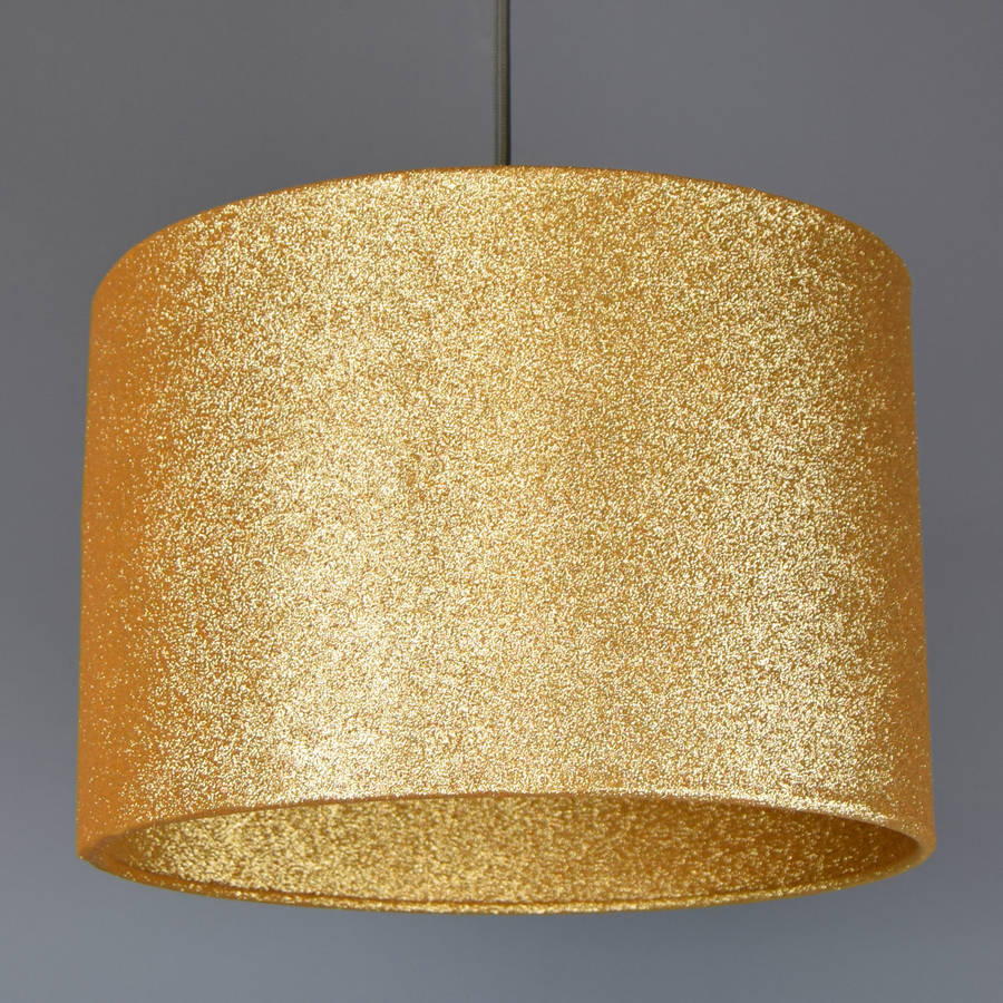 Gold Glitter Lampshade With Or Metallic Lining