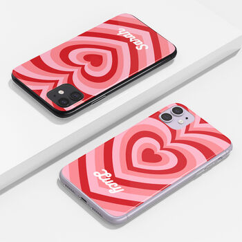 Personalised Heart Design Name Clear Phone Case, 2 of 5