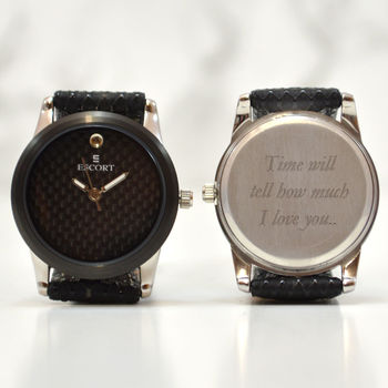 Carbon Black Personalised Ladies Wrist Watch, 3 of 5