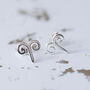 Aries Zodiac Symbol Sterling Silver Studs, thumbnail 3 of 11