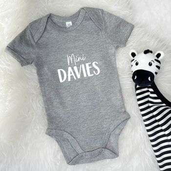 'Mini' Personalised Babygrow Gift For New Baby, 3 of 10