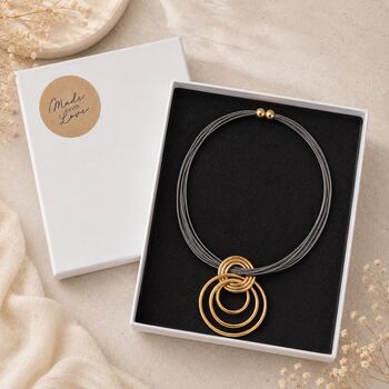 Harmony Rings Multi Strand Necklace, 3 of 5