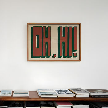 Oh Hi Horizontal Retro Wall Art Print, 4 of 10