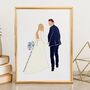 Christian Wedding Gift Couple Portrait With Bible Verse, thumbnail 6 of 12