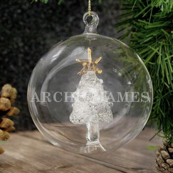 Personalised Glass Christmas Bauble, 2 of 4