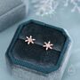 Small Snowflake Stud Earrings In Sterling Silver, thumbnail 5 of 12