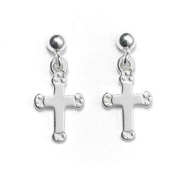 Sterling Silver Cross Earrings, 2 of 5