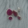 Raw Ruby Stud Earrings: July Birthstone, thumbnail 4 of 5