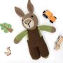 Handmade Dungaree Rabbit Toy, thumbnail 3 of 3