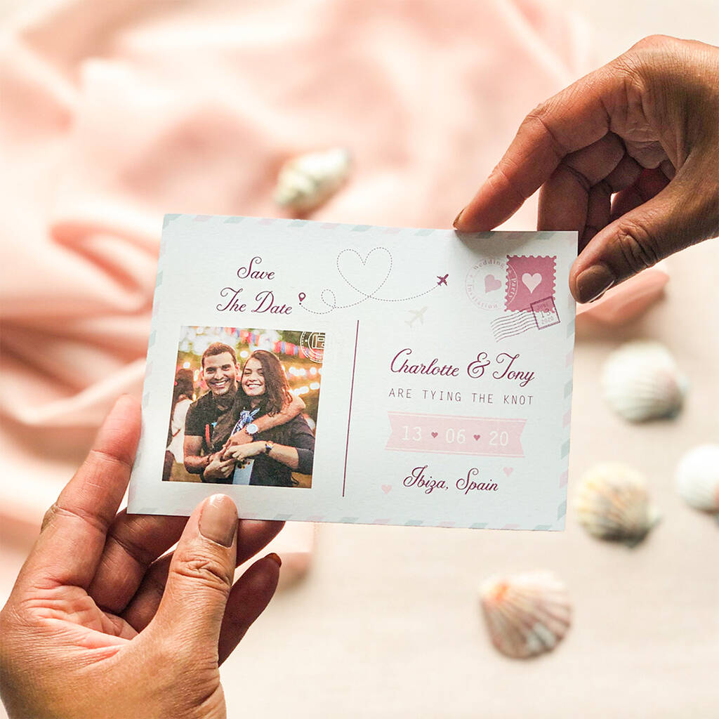 postcard style wedding invitations