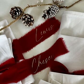 Personalised Ribbon Ties And Optional Napkins, 3 of 8
