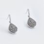 Silver Druzy Crystal 925 Sterling Silver Drop Earrings, thumbnail 2 of 3