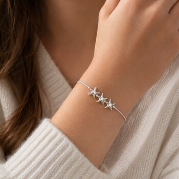 30th Birthday Three Star Drawstring Bracelet, 6 of 8