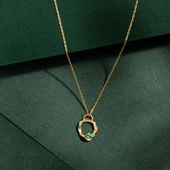 Real Turquoise Gold Vermeil Plated Eternity Necklace, 2 of 8