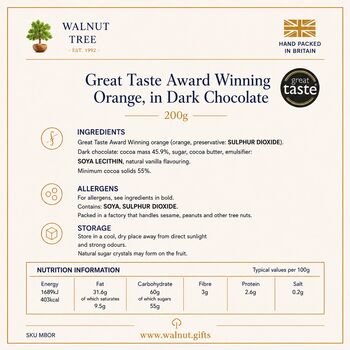 Great Taste Dark Chocolate Orange Slices Gift Box – 180g, 5 of 8