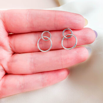 Sterling Silver Circle Dangle Earrings, 3 of 4