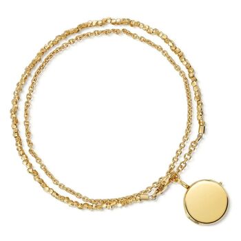 Personalised 18 K Gold Plated Nugget Locket Bracelet, 3 of 4