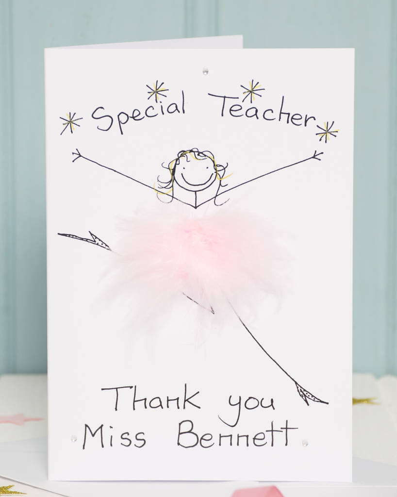 Handmade Personalised 3D Thank You Teacher Card By all things Brighton