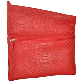 Rouge Envelope Leather Clutch, 4 of 5