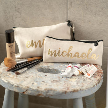 Personalised Linen Pencil Case/ Make Up Bag, 4 of 7