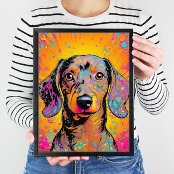 Colourful Dachshund Portrait Illustration Print, 2 of 3