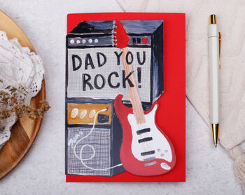 Father's Day Card For Dad With Rock Music Guitar Design, 3 of 4