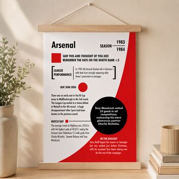 Personalised Birth Year Print Birthday Gift For Arsenal Fans, 5 of 10