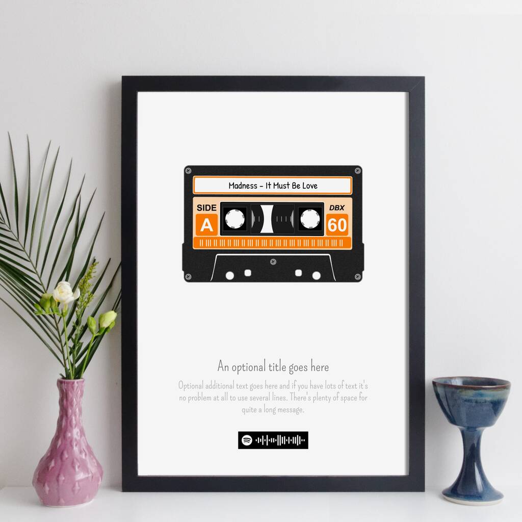 Personalised Cassette Tape Print, 1 of 10