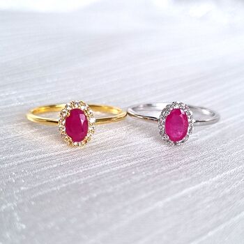 Natural Ruby Ring In Sterling Silver And Gold Vermeil, 6 of 11