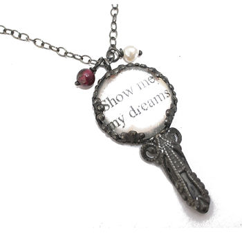 Victorian Mirror Necklace With Parsonalised Message, 3 of 5