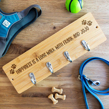 Personalised Dog Lead Hook Holder Happiness Is A Long Walk With, 5 of 5
