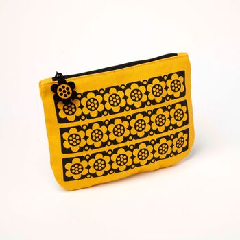 Yellow Hornsea Geo Flower Pouch, 2 of 2