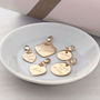 Personalised 18ct Gold Plated Heart And Disc Charms, thumbnail 1 of 7