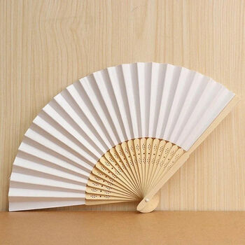 White Wedding Fans – Pack Of 10, 2 of 4