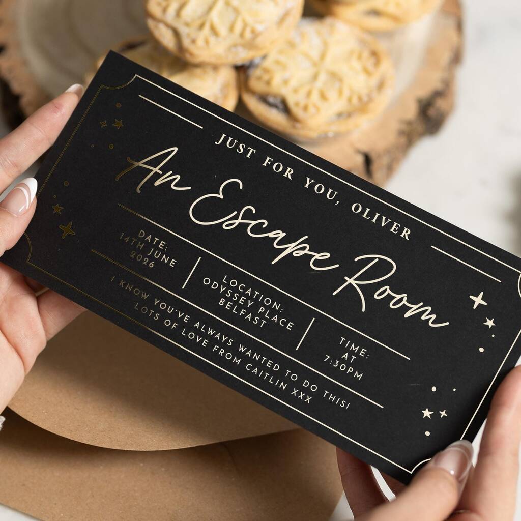 Personalised Escape Room Gift Voucher For Birthday, 1 of 9