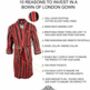 Men's Egyptian Cotton Dressing Gown Ely, thumbnail 4 of 10