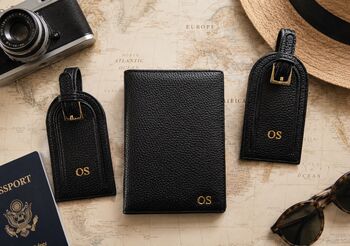 Personalised Travel Wallet Grained Leather Vegan, 7 of 12