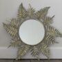 Large Round Metal Leaf Mirror, thumbnail 1 of 4