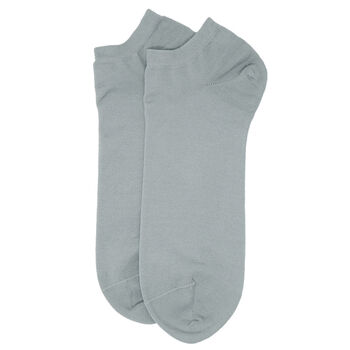 Classic Cloud And Oxford Stripe Blue Men's Trainer Socks, 6 of 7