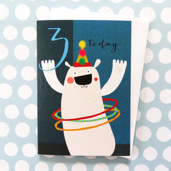 Polar Bear 3rd Birthday Card, 4 of 5