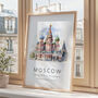 Moscow Russia Travel Poster Print, thumbnail 2 of 7