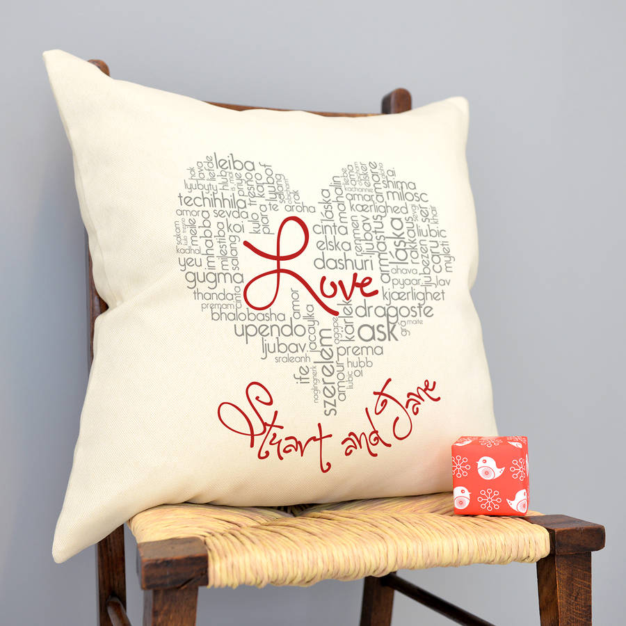 personalised love typographic cushion by cherry pete ...