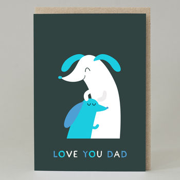 'Love You Dad' Sausage Dog Father's Day Card, 2 of 3